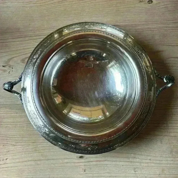 Antique Victorian Meriden Silverplate/Silver Plate Bowl Holder Server... Homan - Picture 9 of 9